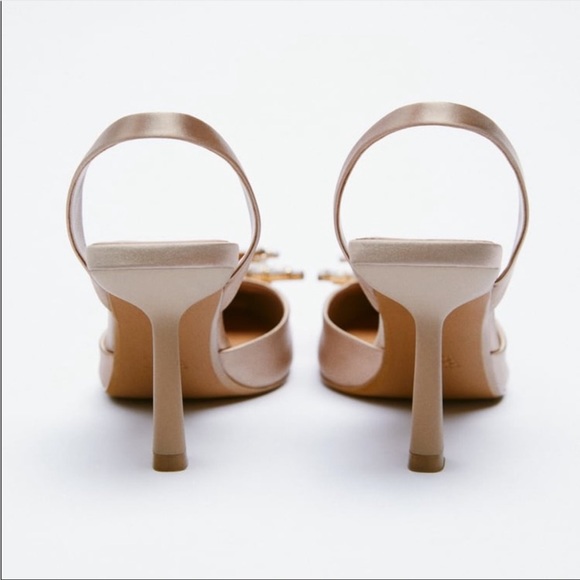 Zara shimmery mid-heal sling back shoes - Picture 5 of 12